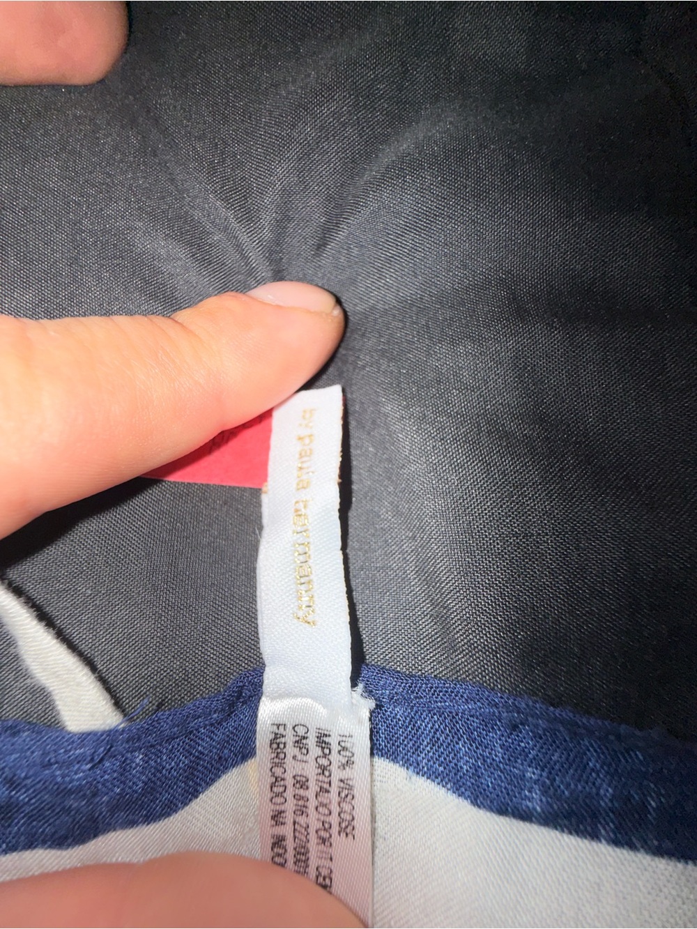 Vix Paula Hermanny Striped Blue and White V-Neck Top with Drawstring - Picture 4 of 5